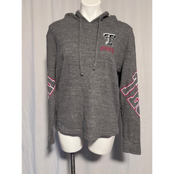 Victoria’s Secret PINK Texas Tech TT Hoodie Gray - M - Picture 1 of 7